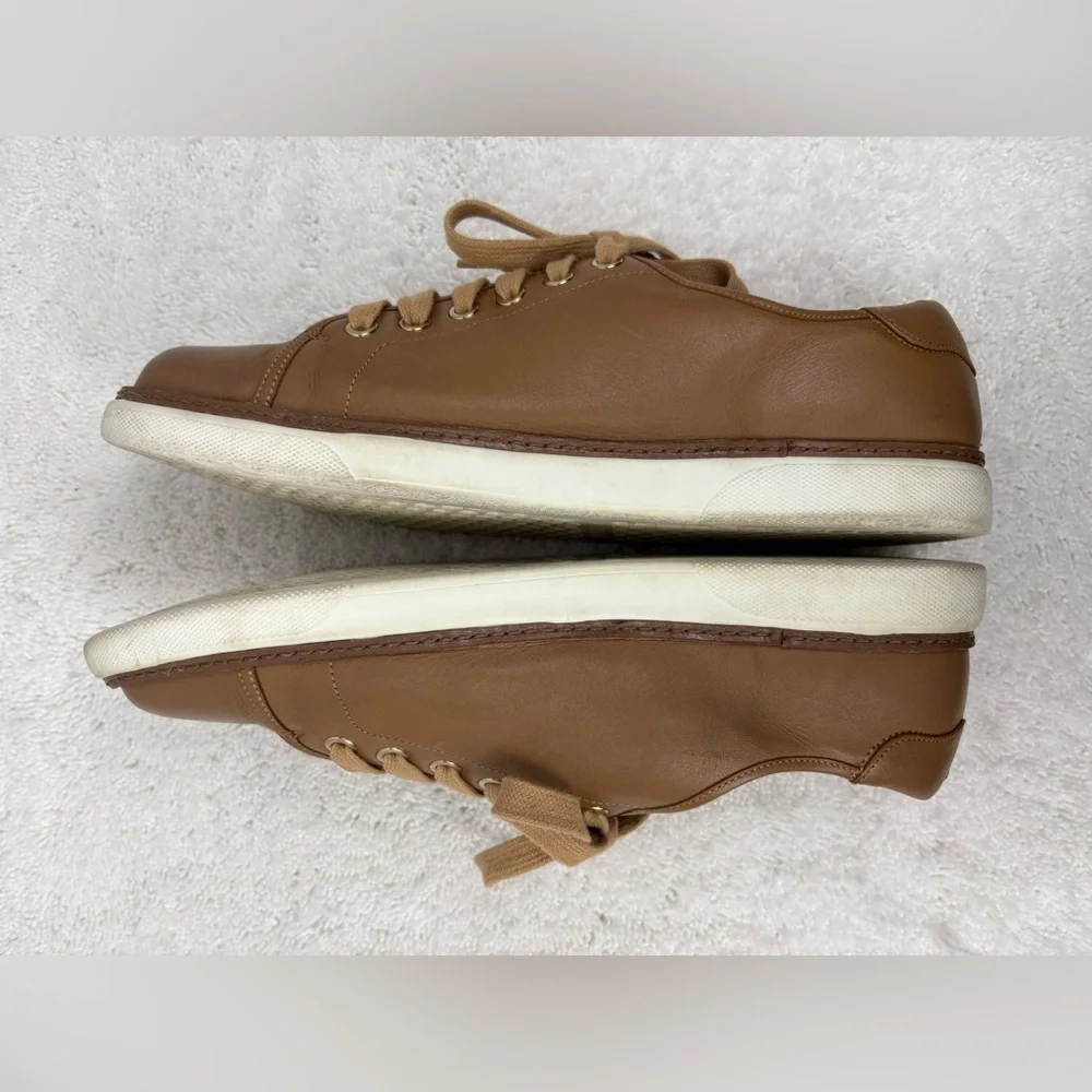 Vionic Women’s Sunny Leah Lace-Up Leather Sneakers-Size: 10-Color: Tan